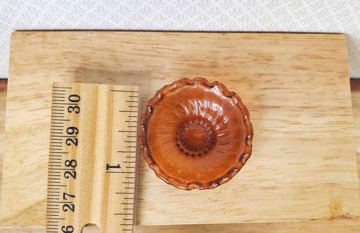 Dollhouse Large Amber Glass Round Platter 1:12 Scale Miniature Decor - MiniatureCrush