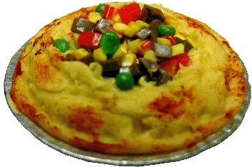 Dollhouse Large Beef Pot Pie 1:12 Scale Miniature Food Kitchen - MiniatureCrush