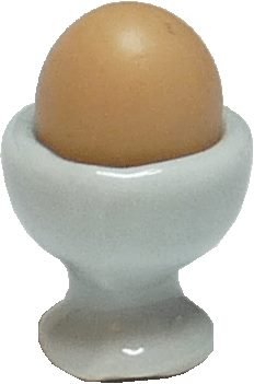 Dollhouse Large Brown Egg in a Cup Server 1:12 Scale Miniature - MiniatureCrush