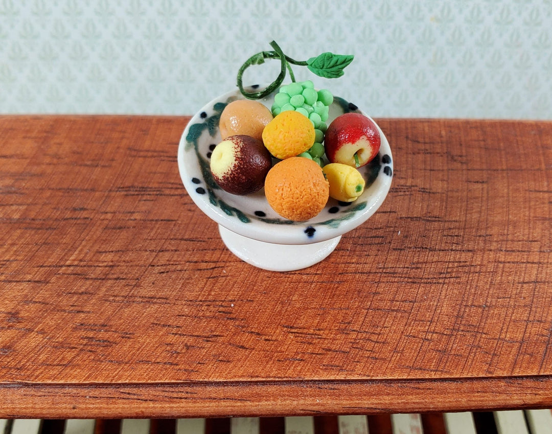 Dollhouse Large Cake Stand or Fruit Bowl Pottery Handmade 1:12 Scale Miniature - Miniature Crush