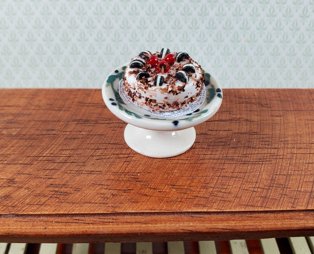 Dollhouse Large Cake Stand or Fruit Bowl Pottery Handmade 1:12 Scale Miniature - Miniature Crush