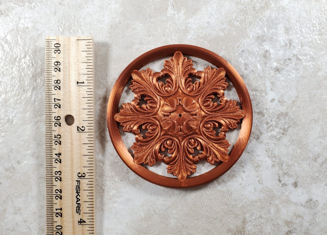 Dollhouse Large Ceiling Rose Medallion 1:12 Scale Ornament Miniature 3 1/4" Wide - Miniature Crush