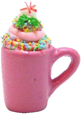 Dollhouse Large Christmas Mug Drink Pink 1:12 Scale Miniature Food - MiniatureCrush