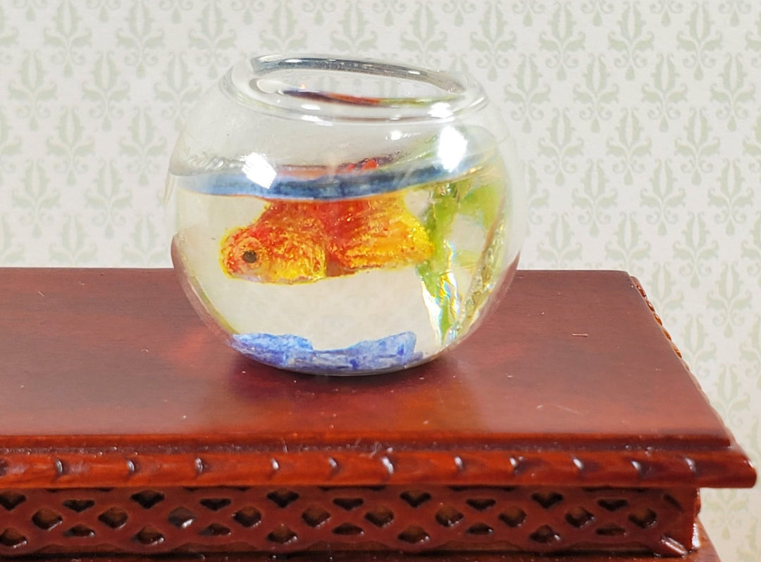 Dollhouse Large Fish Bowl Tank Goldfish 1:12 Scale Miniature Pets G7774BL - Miniature Crush