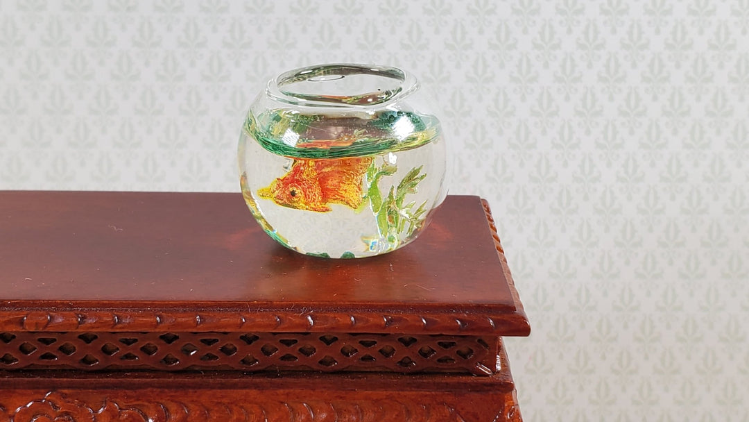 Dollhouse Large Fish Bowl Tank Goldfish 1:12 Scale Miniature Pets G7774GR - Miniature Crush