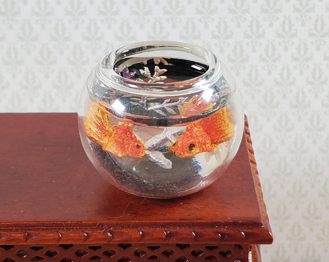 Dollhouse Large Fish Bowl Tank with 2 Goldfish 1:12 Scale Miniature Pets G7774BK - Miniature Crush