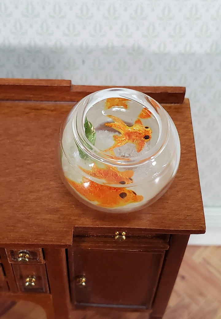 Dollhouse Large Fish Bowl Tank with 2 Goldfish 1:12 Scale Miniature Pets G7774WH - Miniature Crush