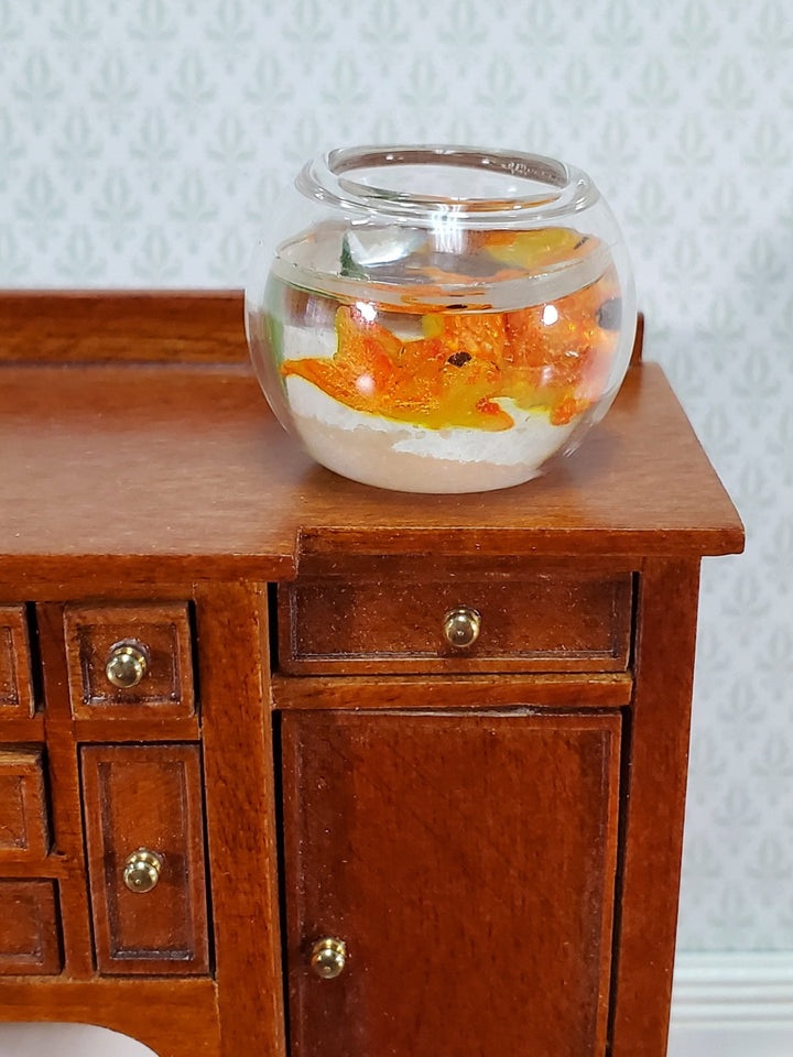 Dollhouse Large Fish Bowl Tank with 2 Goldfish 1:12 Scale Miniature Pets G7774WH - Miniature Crush