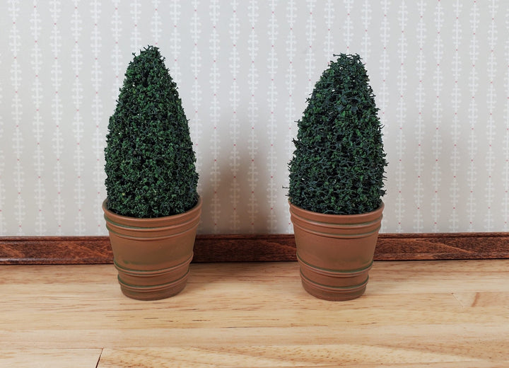 Dollhouse Large Garden Pots Aged Brown Finish Planters x2 1:12 Scale A4094TN - Miniature Crush