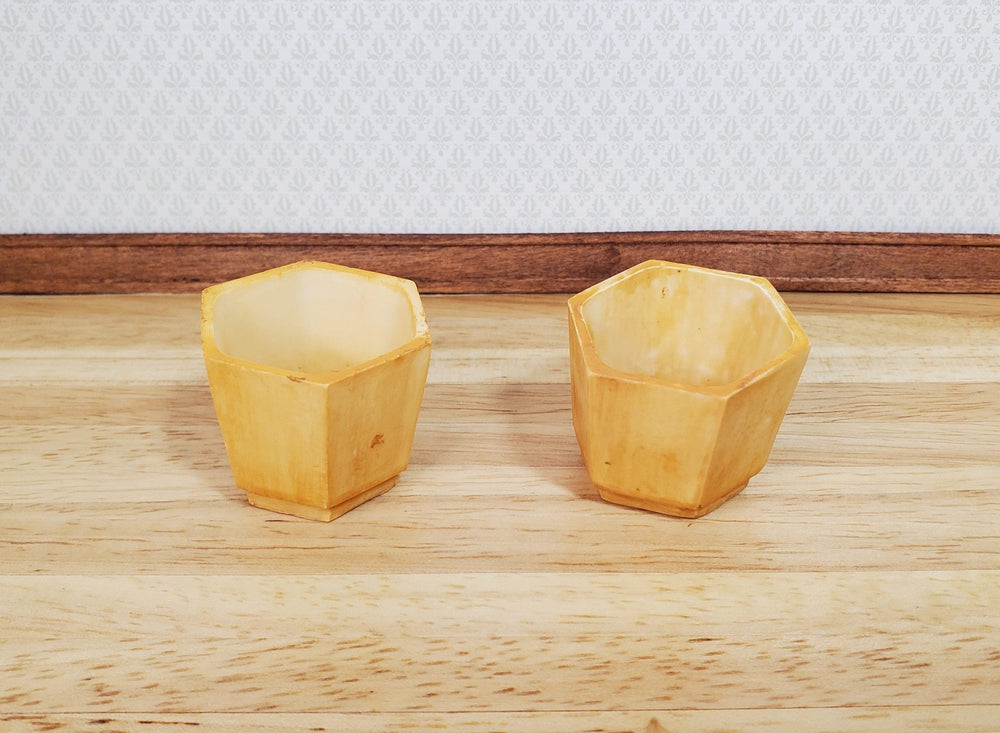Dollhouse Large Garden Urn Planters x2 Aged Tan Finish 1:12 Scale Miniature - MiniatureCrush