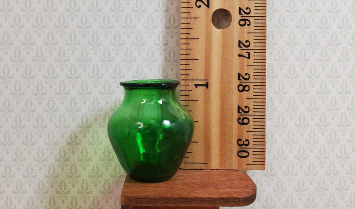 Dollhouse Large Green Glass Vase 1:12 Scale Miniature Decoration Flowers - MiniatureCrush