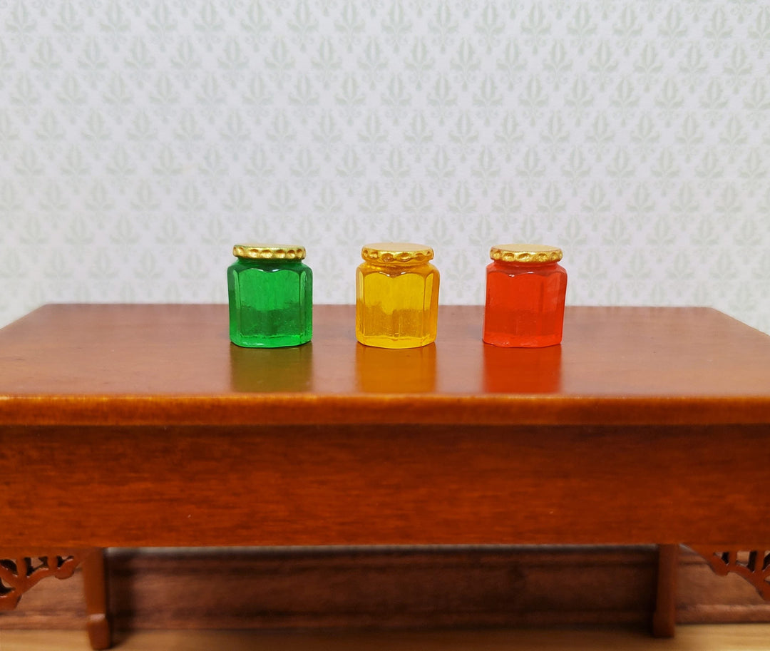 Dollhouse Large Jars of Jam or Preserves Set of 3 1:12 Scale Miniature - MiniatureCrush