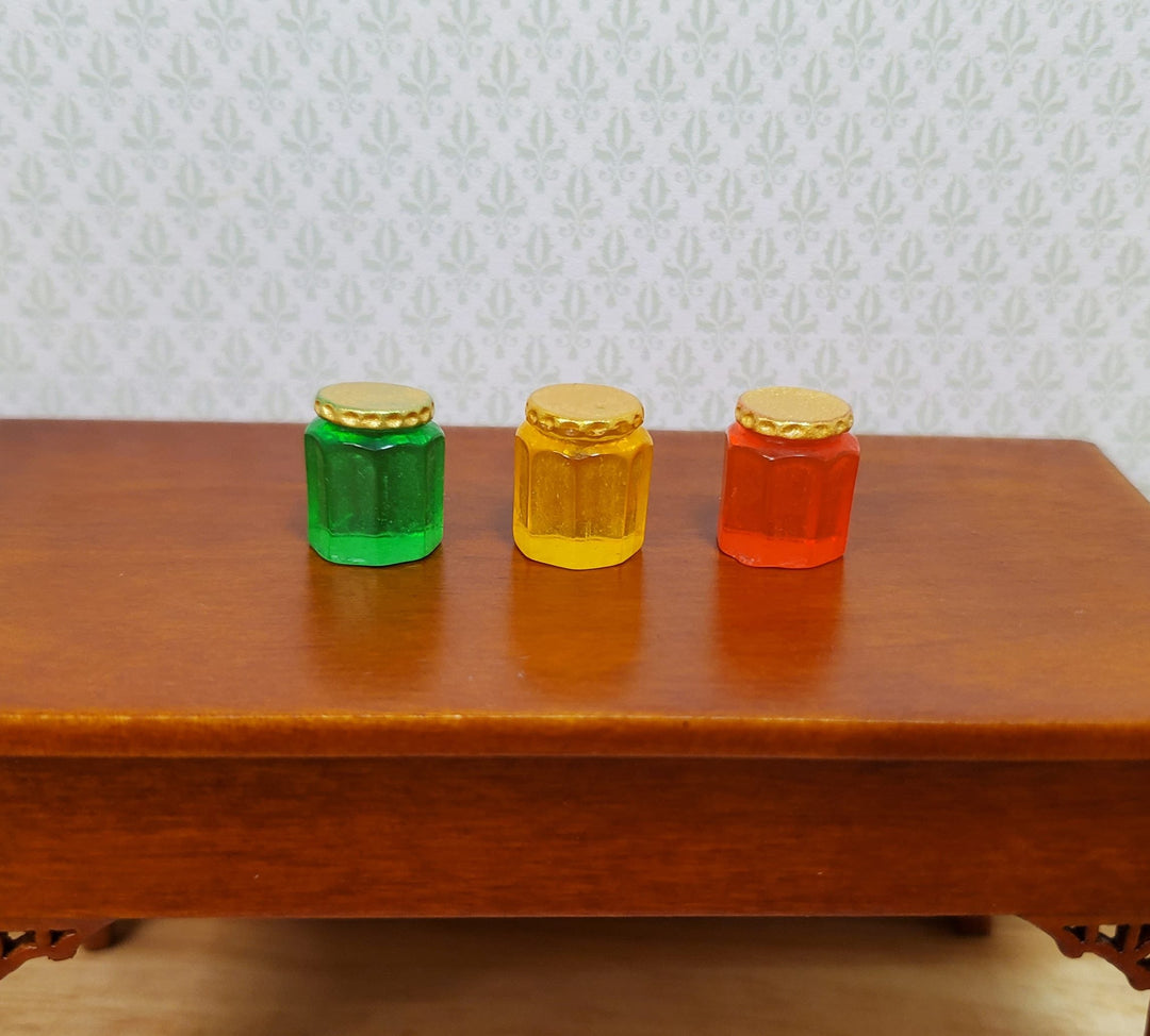 Dollhouse Large Jars of Jam or Preserves Set of 3 1:12 Scale Miniature - MiniatureCrush