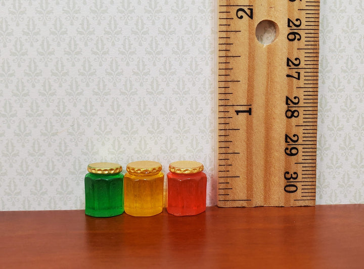 Dollhouse Large Jars of Jam or Preserves Set of 3 1:12 Scale Miniature - MiniatureCrush