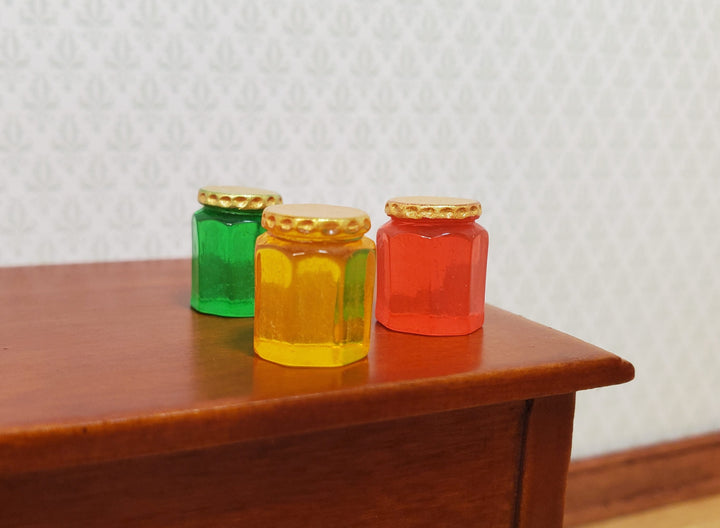 Dollhouse Large Jars of Jam or Preserves Set of 3 1:12 Scale Miniature - MiniatureCrush