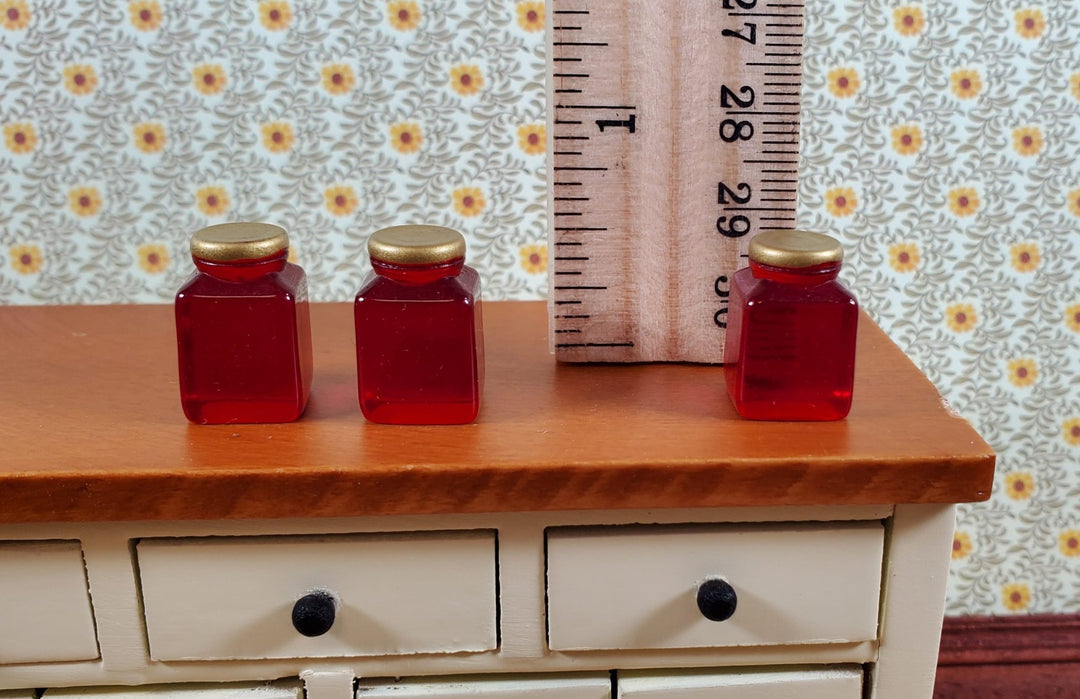 Dollhouse Large Jars of Jam or Preserves Set of 3 1:12 Scale Miniature Food - Miniature Crush