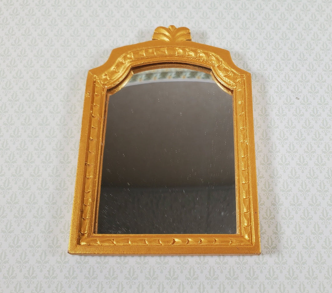 Dollhouse Large Mirror Fancy Wood 1:12 Scale Miniature Victorian 3 3/4" tall - Miniature Crush