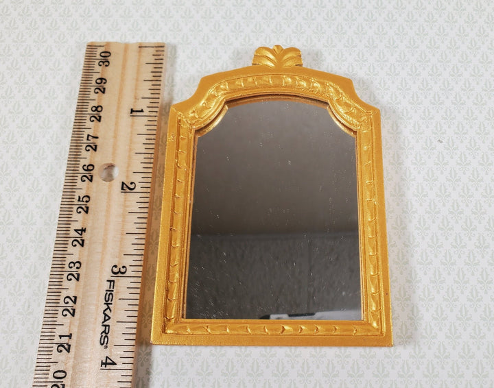 Dollhouse Large Mirror Fancy Wood 1:12 Scale Miniature Victorian 3 3/4" tall - Miniature Crush