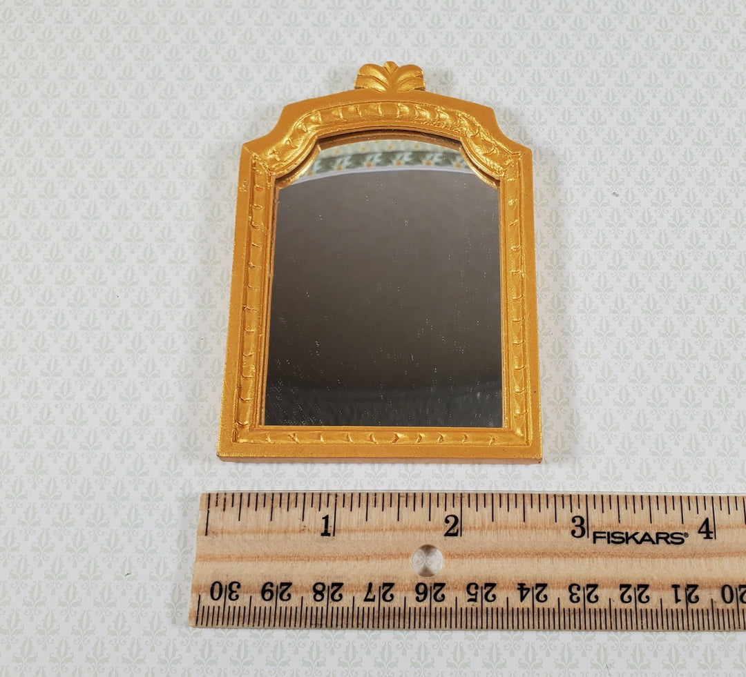 Dollhouse Large Mirror Fancy Wood 1:12 Scale Miniature Victorian 3 3/4" tall - Miniature Crush