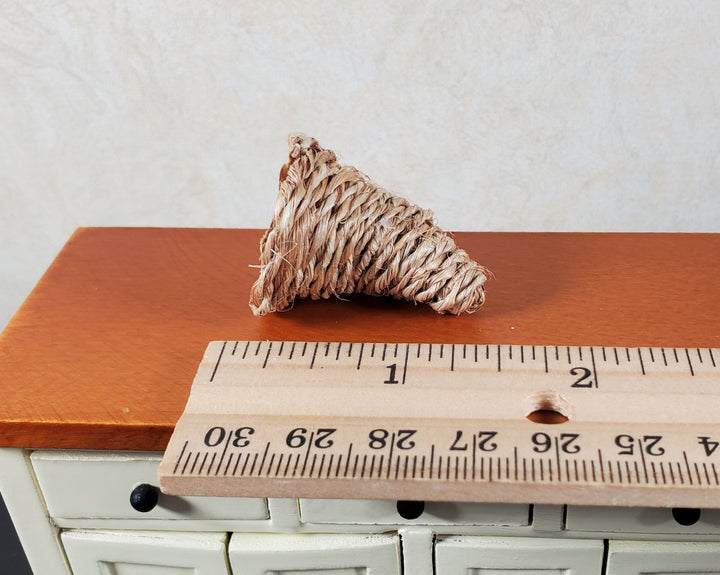 Dollhouse Large Natural Fiber Cornucopia Basket 1:12 Scale Miniature - MiniatureCrush