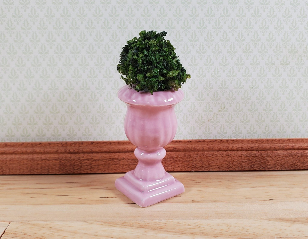 Dollhouse Large Pink Ceramic Urn Planter 1:12 Scale Miniature - MiniatureCrush