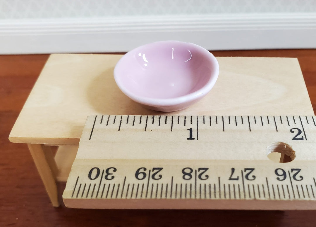 Dollhouse Large Pink Porcelain Bowl 1:12 Scale Miniature - MiniatureCrush