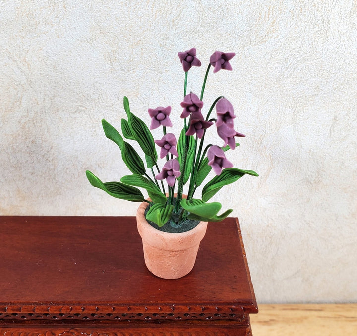 Dollhouse Large Purple Lily of the Valley in Terra Cotta 1:12 Scale Miniature - MiniatureCrush