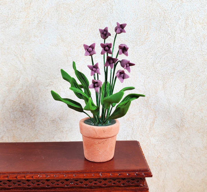 Dollhouse Large Purple Lily of the Valley in Terra Cotta 1:12 Scale Miniature - MiniatureCrush