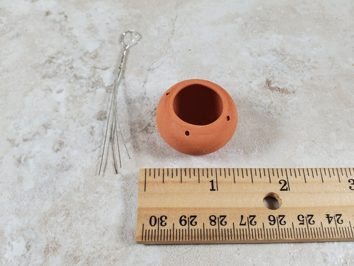 Dollhouse Large Round Hanging Terra Cotta Planter 1:12 Scale Miniature - MiniatureCrush