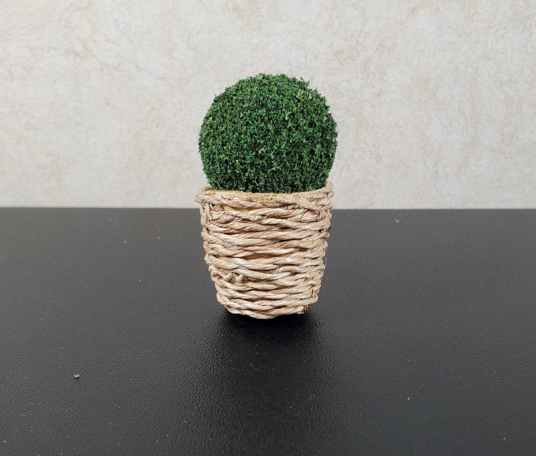 Dollhouse Large Round Natural Fiber Basket 1:12 Scale Miniature - MiniatureCrush