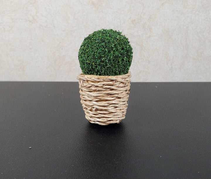 Dollhouse Large Round Natural Fiber Basket 1:12 Scale Miniature - MiniatureCrush