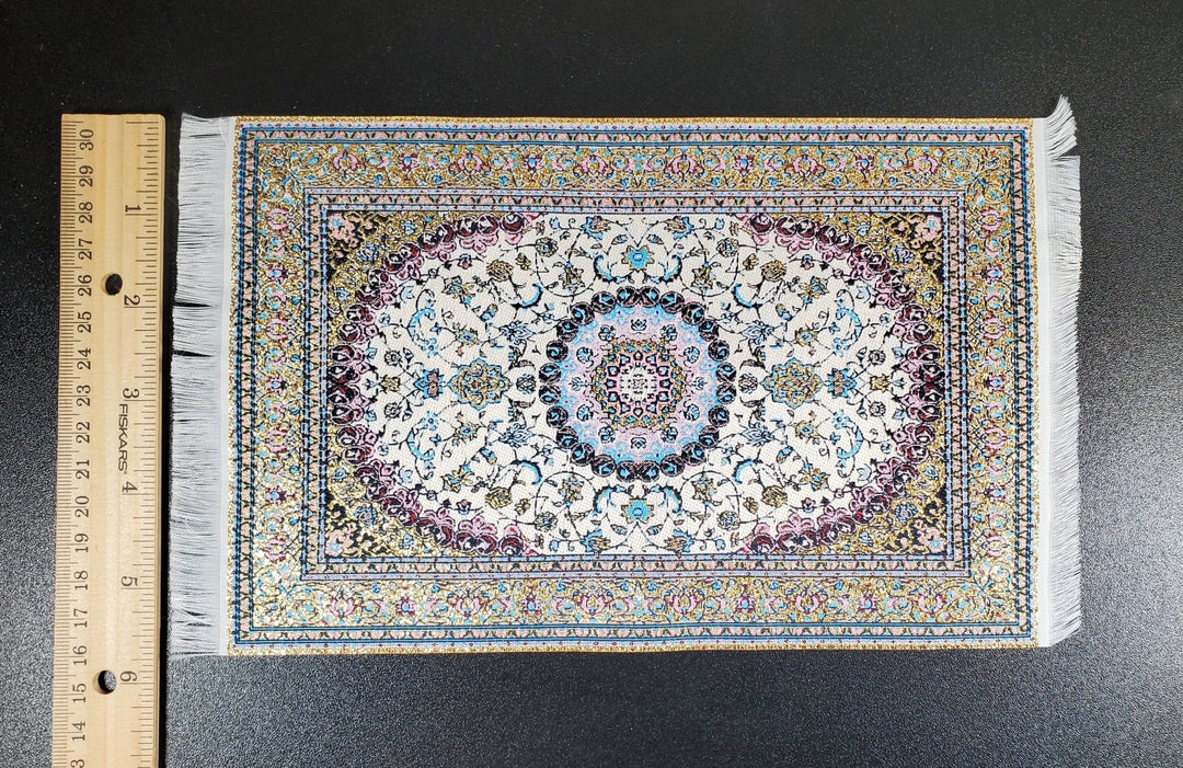 Dollhouse Large Rug Woven Fabric 9 3/4" x 5 7/8" 1:12 Scale Miniature Carpet - MiniatureCrush