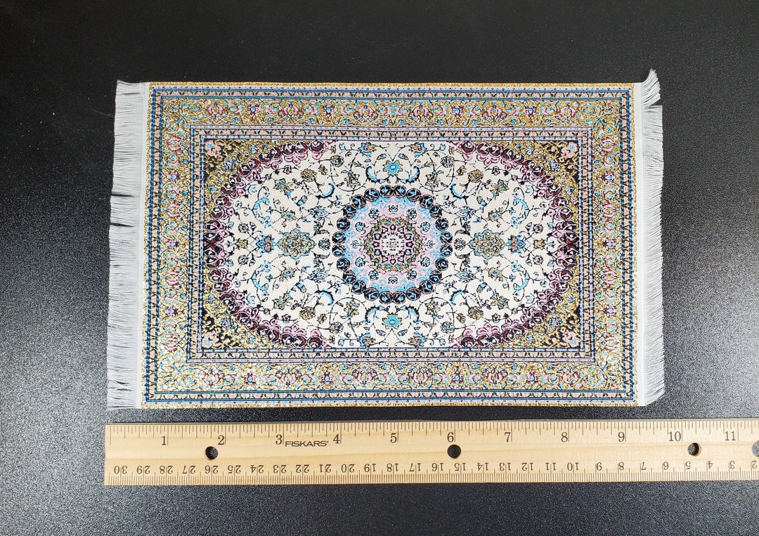 Dollhouse Large Rug Woven Fabric 9 3/4" x 5 7/8" 1:12 Scale Miniature Carpet - MiniatureCrush