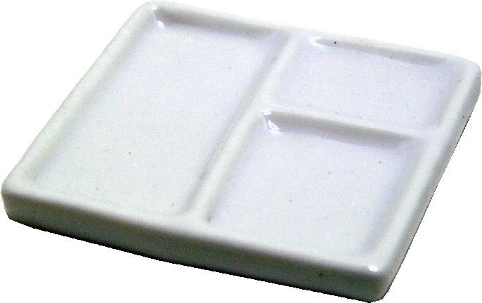 Dollhouse Large Square Ceramic Divided Platter White 1:12 Scale Miniature - MiniatureCrush