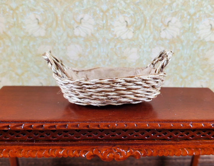 Dollhouse Large Two Handled Oval Basket 1:12 Scale Miniature - MiniatureCrush