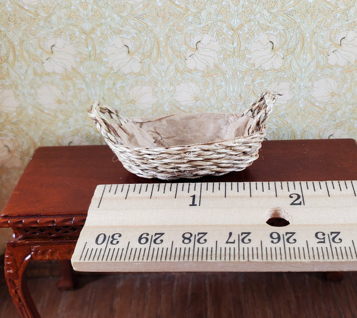 Dollhouse Large Two Handled Oval Basket 1:12 Scale Miniature - MiniatureCrush