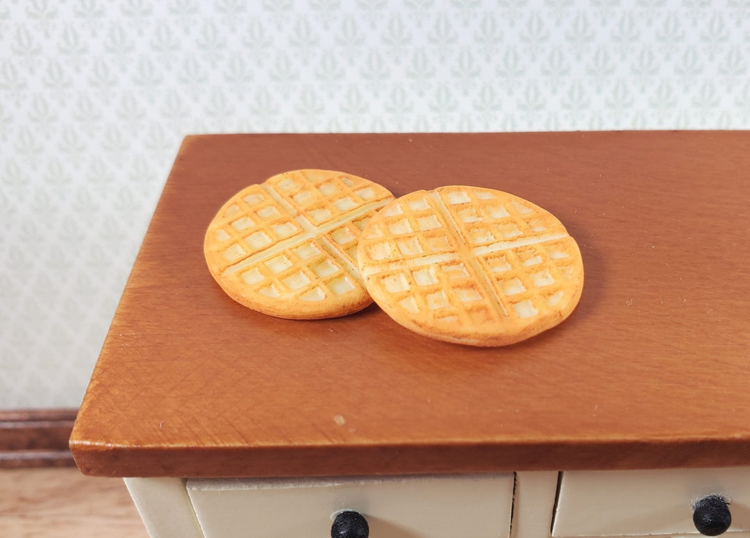 Dollhouse Large Waffles Set of 2 1:12 Scale 1" Miniature Food Kitchen Groceries - Miniature Crush