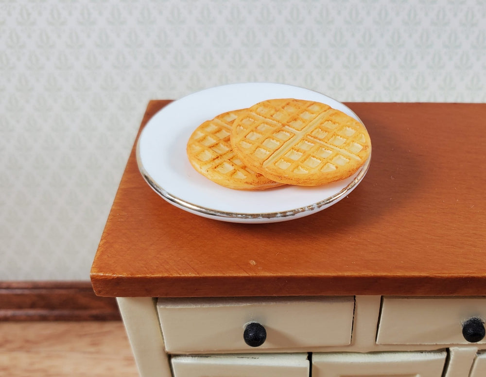 Dollhouse Large Waffles Set of 2 1:12 Scale 1" Miniature Food Kitchen Groceries - Miniature Crush