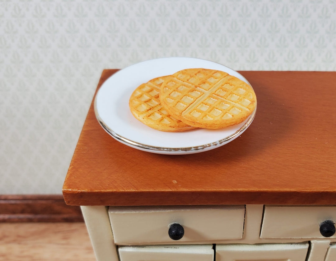 Dollhouse Large Waffles Set of 2 1:12 Scale 1" Miniature Food Kitchen Groceries - Miniature Crush