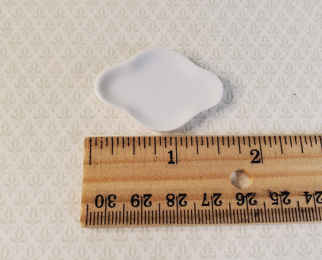Dollhouse Large White Ceramic Platter 1:12 Scale Miniature - MiniatureCrush