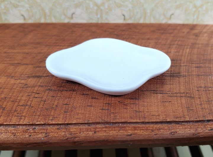 Dollhouse Large White Ceramic Platter 1:12 Scale Miniature - MiniatureCrush