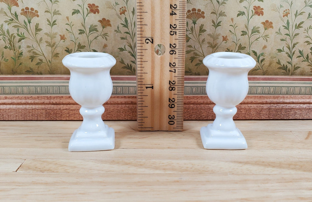 Dollhouse Large White Ceramic Urn Planter 1:12 Scale Miniature - MiniatureCrush