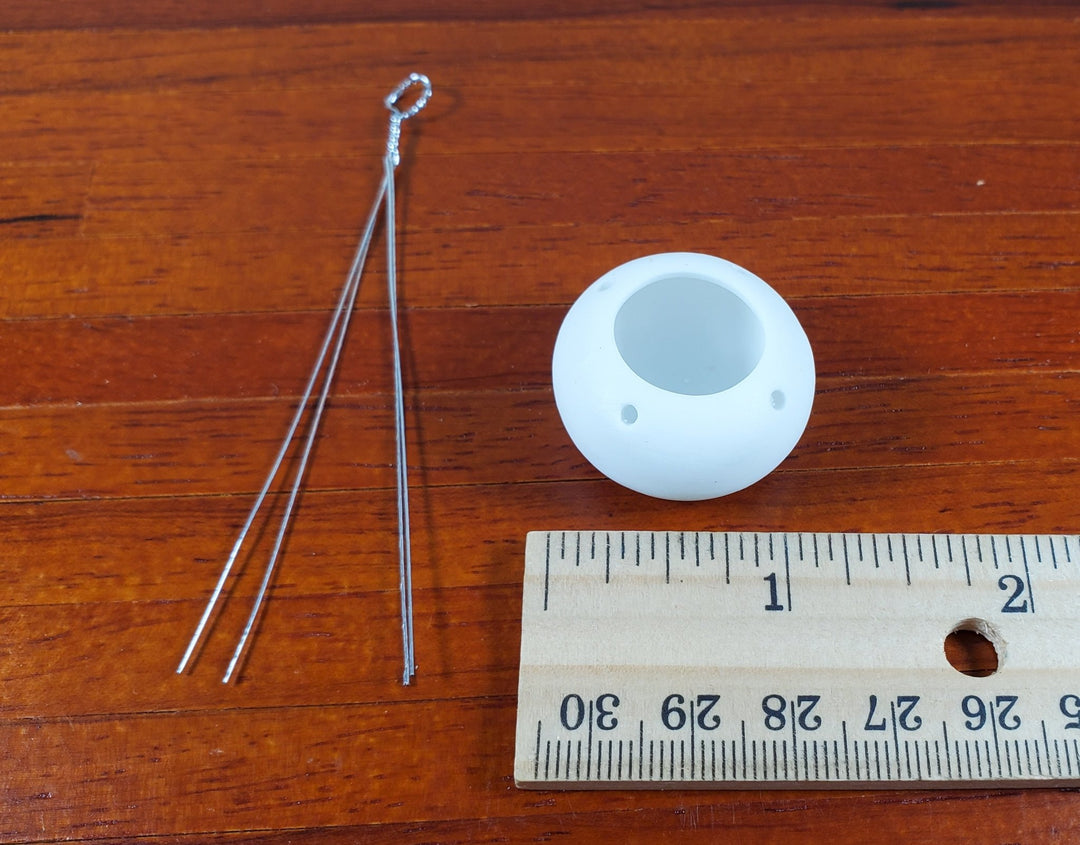 Dollhouse Large White Round Hanging Terra Cotta Planter 1:12 Scale Miniature - MiniatureCrush