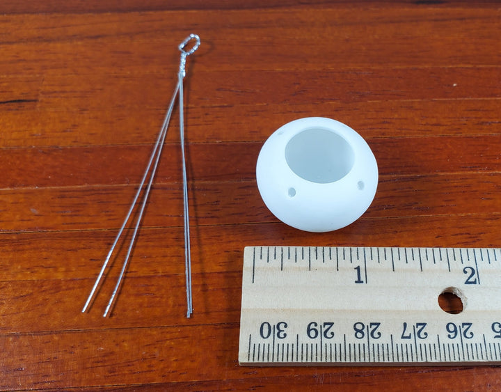 Dollhouse Large White Round Hanging Terra Cotta Planter 1:12 Scale Miniature - MiniatureCrush