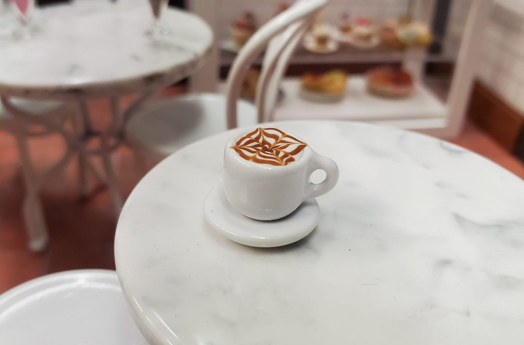 Dollhouse Latte Espresso Coffee in Ceramic Mug 1:12 Scale Miniature - MiniatureCrush