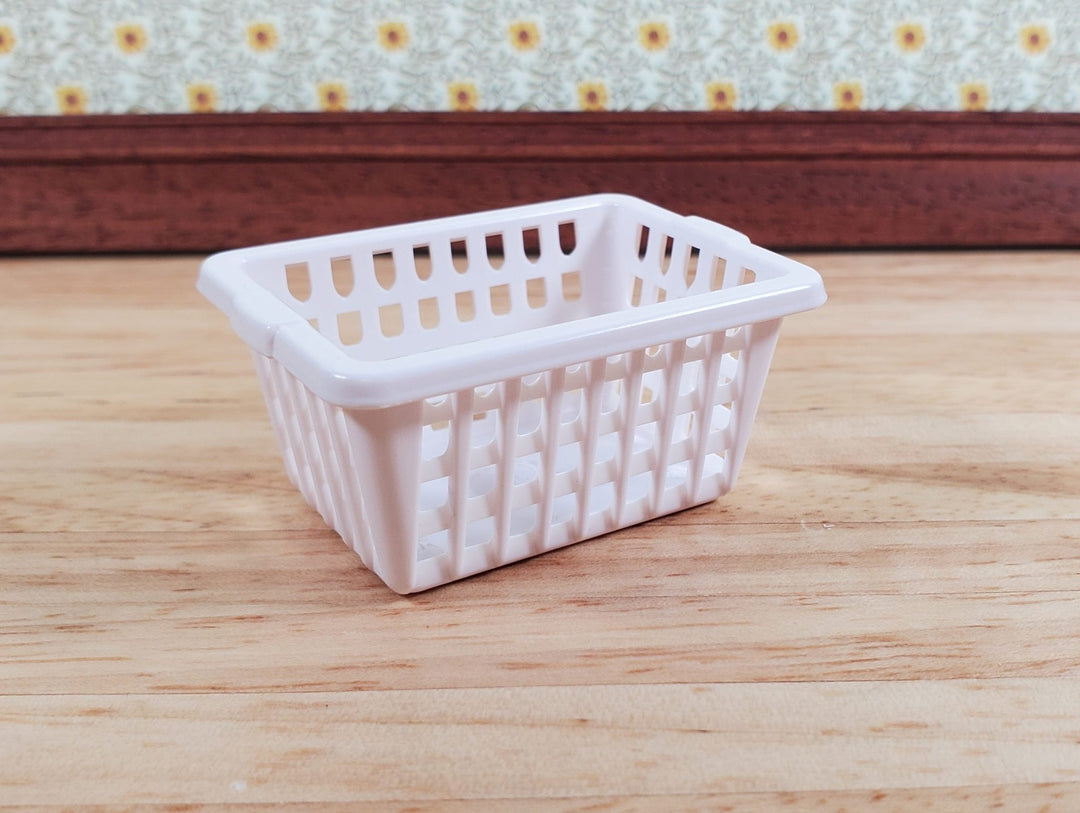 Dollhouse Laundry Basket White Modern Style 1:12 Scale Miniature - Miniature Crush