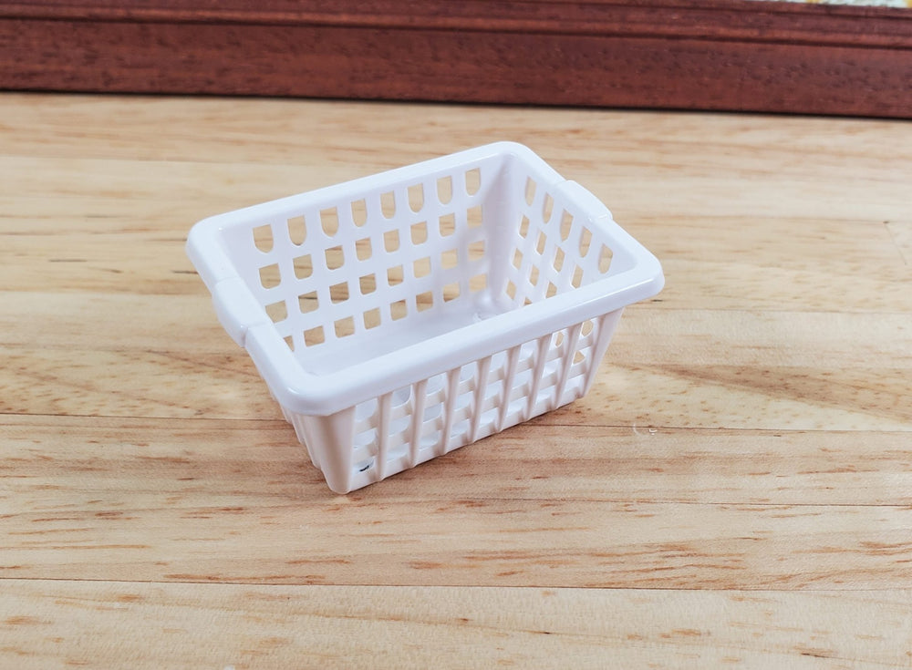 Dollhouse Laundry Basket White Modern Style 1:12 Scale Miniature - Miniature Crush