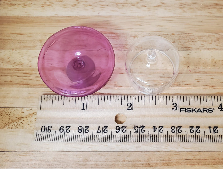 Dollhouse Lavender Glass Cake Stand with Cover 1:12 Scale Miniature Kitchen - MiniatureCrush