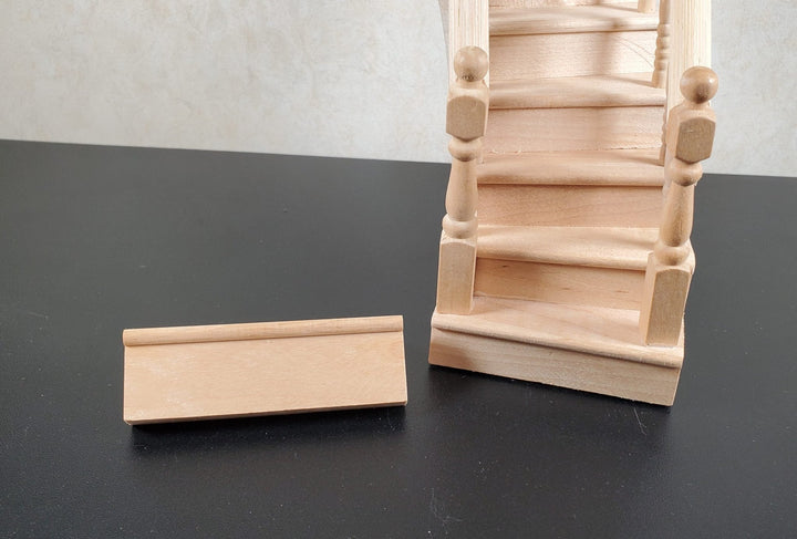 Dollhouse Left Curved Staircase Assembled 1:12 Scale Miniature Stairs Steps - MiniatureCrush