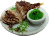 Dollhouse Leg of Lamb with Mint Jelly on a Platter 1:12 Scale Miniature Food
